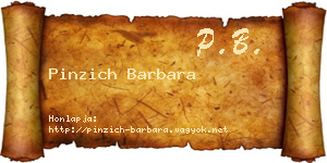 Pinzich Barbara névjegykártya